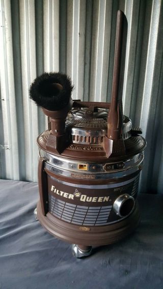 Vintage Model 33 Filter Queen Canister Vacuum A,  with Attachments 4