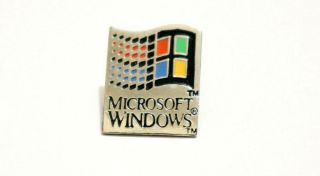 Microsoft Windows Operating System Vintage Old Collectible Rare Promo Pin Badge