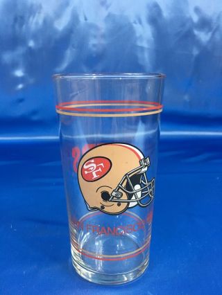 Vintage San Francisco 49ers Clear Full Size Drinking Glass
