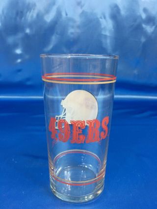 Vintage San Francisco 49ers Clear Full Size Drinking Glass 2