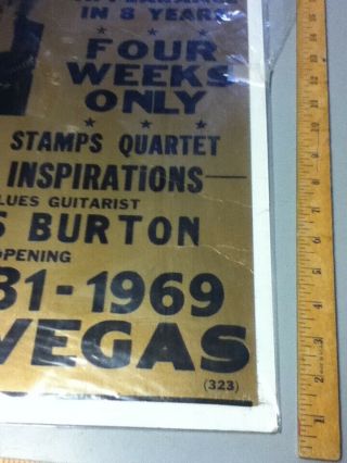 NOS Vintage Elvis Presley Poster Las Vegas Opening July 31,  1969 S35 2