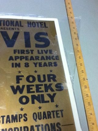 NOS Vintage Elvis Presley Poster Las Vegas Opening July 31,  1969 S35 5