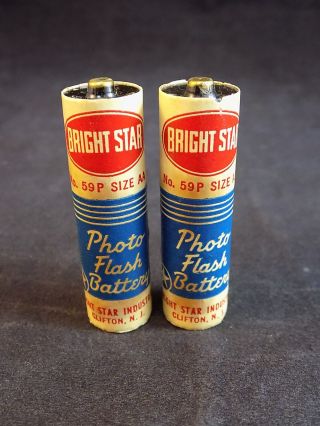 Bright Star Photo Flash Batteries No.  59p Size Aa October 1957 Vintage Cells