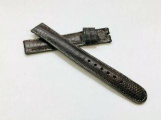 Vintage Omega 16mm Gray Calf Skin Authentic Watch Band Strap (10598m)