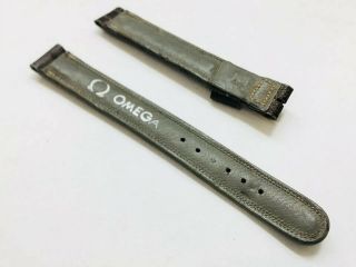 Vintage OMEGA 16mm Gray Calf Skin Authentic Watch Band Strap (10598M) 4