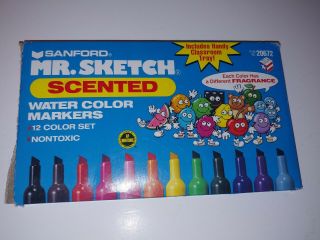 Vtg Sanford Mr.  Sketch Scented & Washable Markers 12 Piece Set 1993 - Missing 2