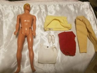 1968 Mattel Ken Doll With Clothing And A Shoes