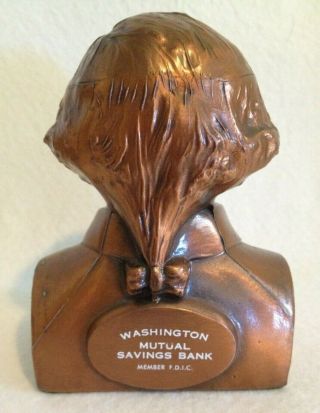 George Washington bust vintage metal copper tone Banthrico promotional coin bank 3