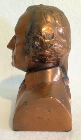 George Washington bust vintage metal copper tone Banthrico promotional coin bank 4