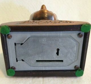 George Washington bust vintage metal copper tone Banthrico promotional coin bank 5