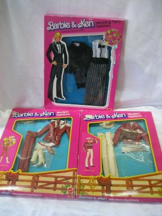 Vintage Barbie And Ken Western & Wedding Fashions
