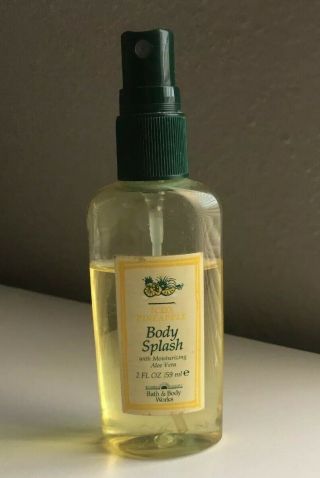 Bath & Body Iced Pineapple Body Splash Scent Vintage Bottle