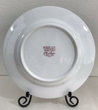 Walker China ST.  CLAIR INN Dinner Plate Red Transferware Vintage Restaurant Ware 3