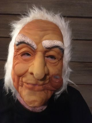 Vintage 1980’s Topstone Creepy Old Man W Pipe Halloween Mask