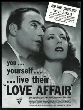 1939 Charles Boyer Irene Dunne Photo Love Affair Movie Release Vintage Print Ad
