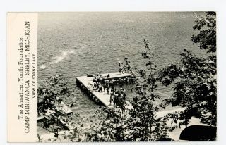 Camp Miniwanca Rppc Shelby Mi Rare Vintage Photo—stony Lake 1949