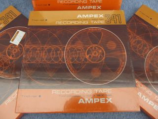 4 Vintage AMPEX 341 REEL - to - REEL RECORDING TAPE 7 in 1800 ft Blank 2