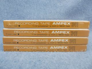 4 Vintage AMPEX 341 REEL - to - REEL RECORDING TAPE 7 in 1800 ft Blank 5