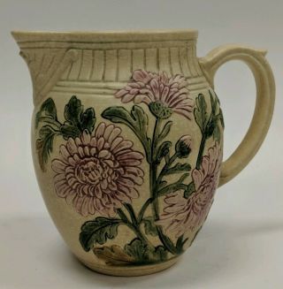 Vintage Weller Pottery Floral Zona Water Pitcher 7.  5 "