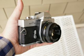 VTG Minolta SRT 201 35mm Film Camera body ROKKOR - X 45mm f/2 Lens Student Set 2