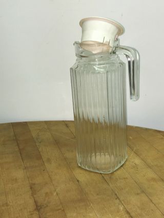 Vintage Glass Bottle With Lid Jug Pitcher Thermost Container Sports Drink Cooler