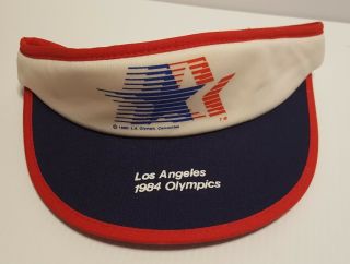 Rare Vintage 1984 Los Angeles Olympics Sun Visor Hat Red/white/blue