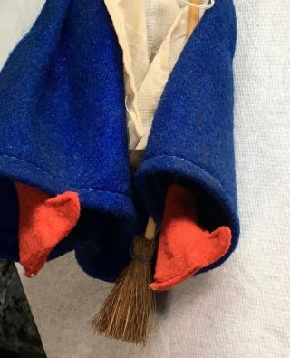 Vtg 70’s Norwegian Witch Broom Good Luck Kitchen Witch Hanging Navy Skirt 6