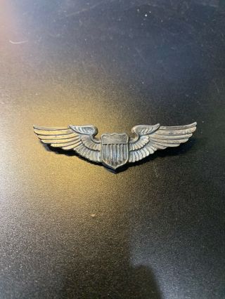 Vintage Sterling Silver World War Ii Army Air Force Pilot Wings Pin