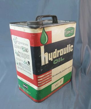 Vintage 2 Gallon Farm - Oyl Hydraulic Oil Can Circa Late 1960 