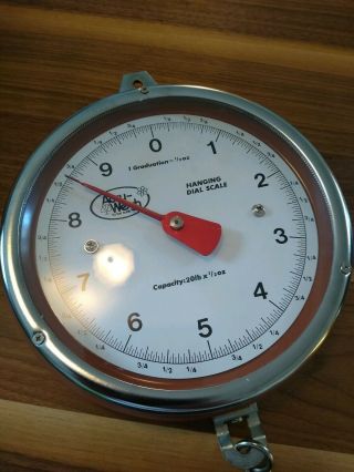 Vintage Accu - Weigh Hanging Dial Scale - 20 Lb To 1/2 Lb