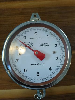 Vintage Accu - Weigh Hanging Dial Scale - 20 lb to 1/2 lb 3