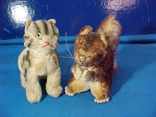 2 Vintage Steiff 4 " Stuffed Animals W Perri Squirrel,  Susi Cat