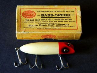 Bass - Oreno Intro Box/lure C.  1915 - South Bend Bait Co.  / Antique Fishing Lures