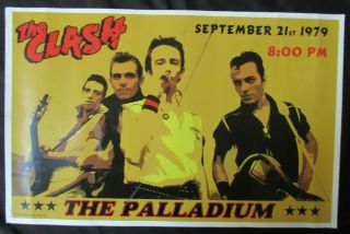 The Clash Hollywood Palladium Vintage Rock 9/21/79 Concert Poster - Punk