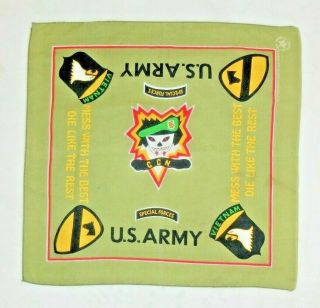 Vintage Vietnam War Era U.  S.  Army Special Forces Green Beret Bandanna Scarf Ccn
