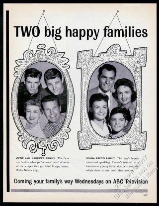 1958 Ricky Nelson Ozzie Harriet Donna Reed Photo Abc Tv Vintage Print Ad