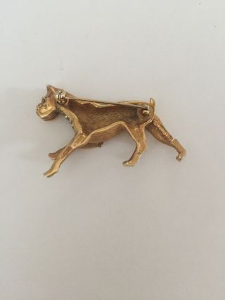 Vintage Signed BOUCHER Gold Tone BOXER Dog Brooch Pin 4