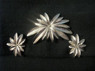 Vintage Sarah Coventry Demi Brooch/pin Earring Set " Tropics " 1966