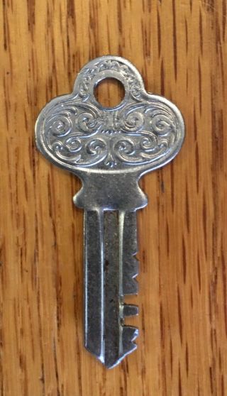 Vintage E.  T.  FRAIM Brass & Steel Padlock with Very Decorative Key - SOLID 4