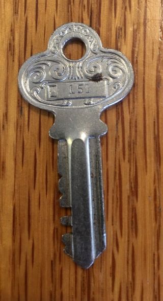Vintage E.  T.  FRAIM Brass & Steel Padlock with Very Decorative Key - SOLID 5
