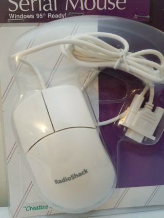 Vintage Radioshack 2 - Button Serial Mouse Windows 95 Ready Model 26 - 389 2