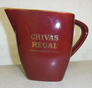 Vintage Chivas Regal Pub Jug Bar Pitcher,  12 Yo Scotch Whisky,  Gold Print,  Wade