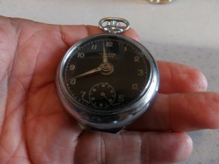 Vintage Swiss Made 7 Jewels Wind Up Pocket/alarm Watch