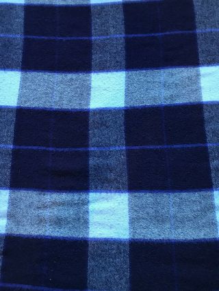 Vintage Beacon Full Size Blue Plaid Blanket Satin Trim Acrylic 3