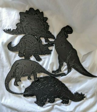 Vintage Galt Toys Prehistoric Dinosaur Animal Templates Black Stencils