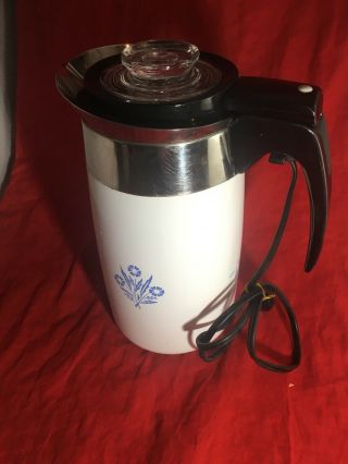 Vintage Corning Ware 10 Cup Electric Coffee Pot P - 80 Blue Cornflower