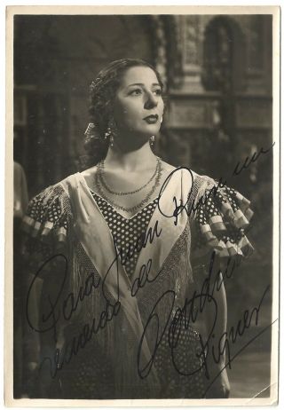 F18962d Conchita Piquer Signed Inscribed Vintage Photo