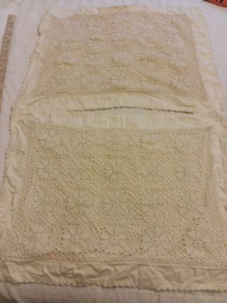 Vintage Lace Shabby Chic Victorian Romantic French Crochet Lace Pillow Shams