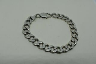 Vintage Mens Heavy 925 Sterling Silver Curb Bracelet