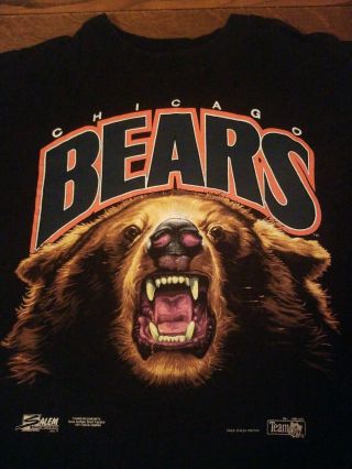 Vintage Mens Chicago Bears Nfl T Shirt Size Xl Single Stitch Salem Sportswear